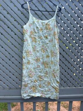 Vintage 90’s Match floral linen midi dress
